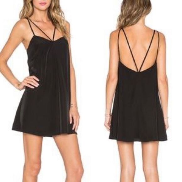 Lovers + Friends Delilah Dress Black Strappy Low Back Small NWT - Picture 1 of 8